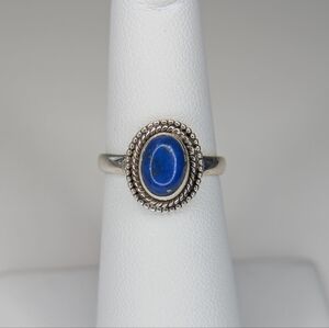 Solid Sterling Lapis Lazuli Ring 5.25